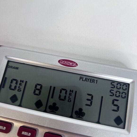 VTG Radica Big Screen Poker Electronic Handheld Game 1995 WORKS - Picture 10 of 14